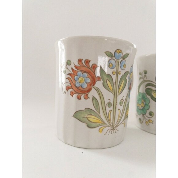 Set Of 2 Vintage Floral Ceramic Mugs With Handle Retro Bright 70s - Picture 11 of 12